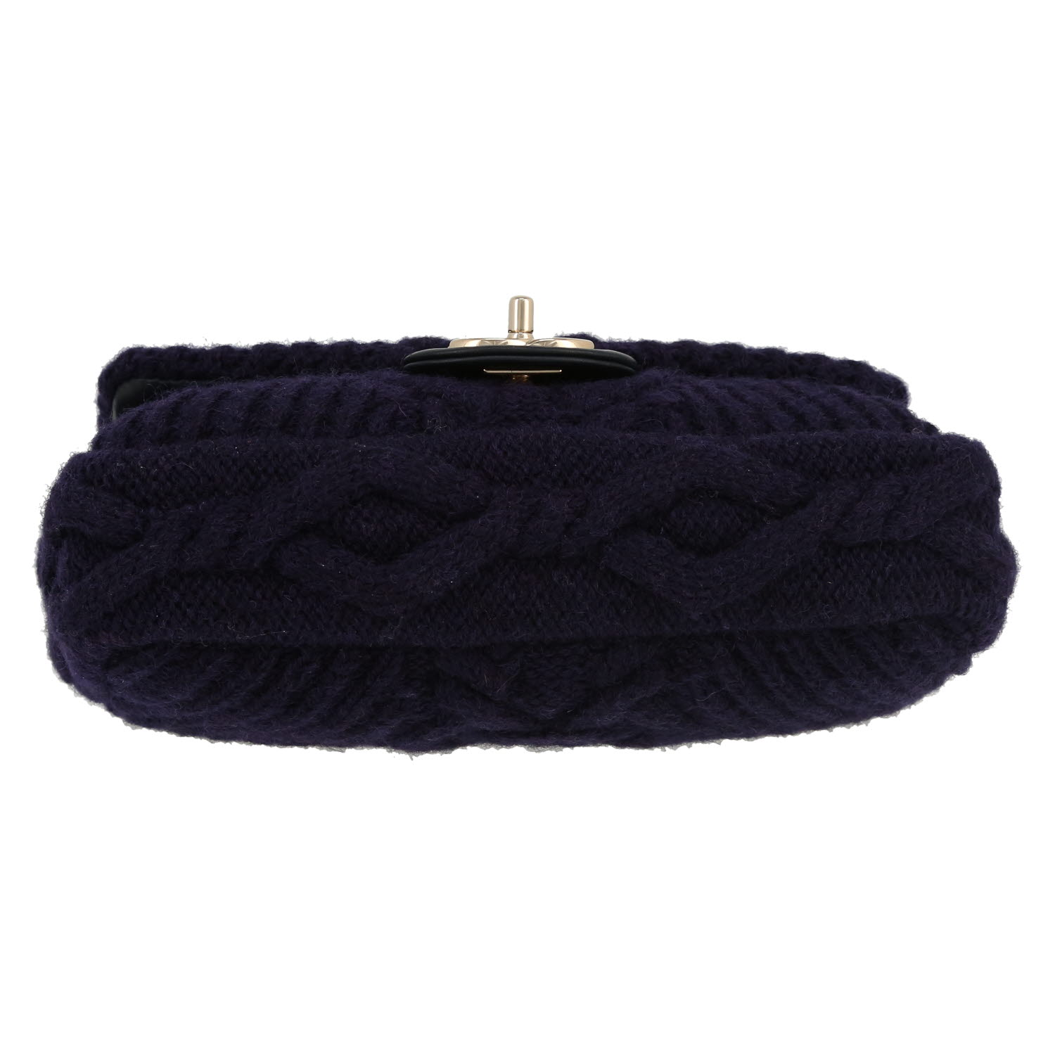 Chanel  Mini Timeless shoulder bag  in navy blue jersey - Detail D1