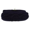 Sac bandoulière Chanel  Mini Timeless en jersey bleu-marine - Detail D1 thumbnail