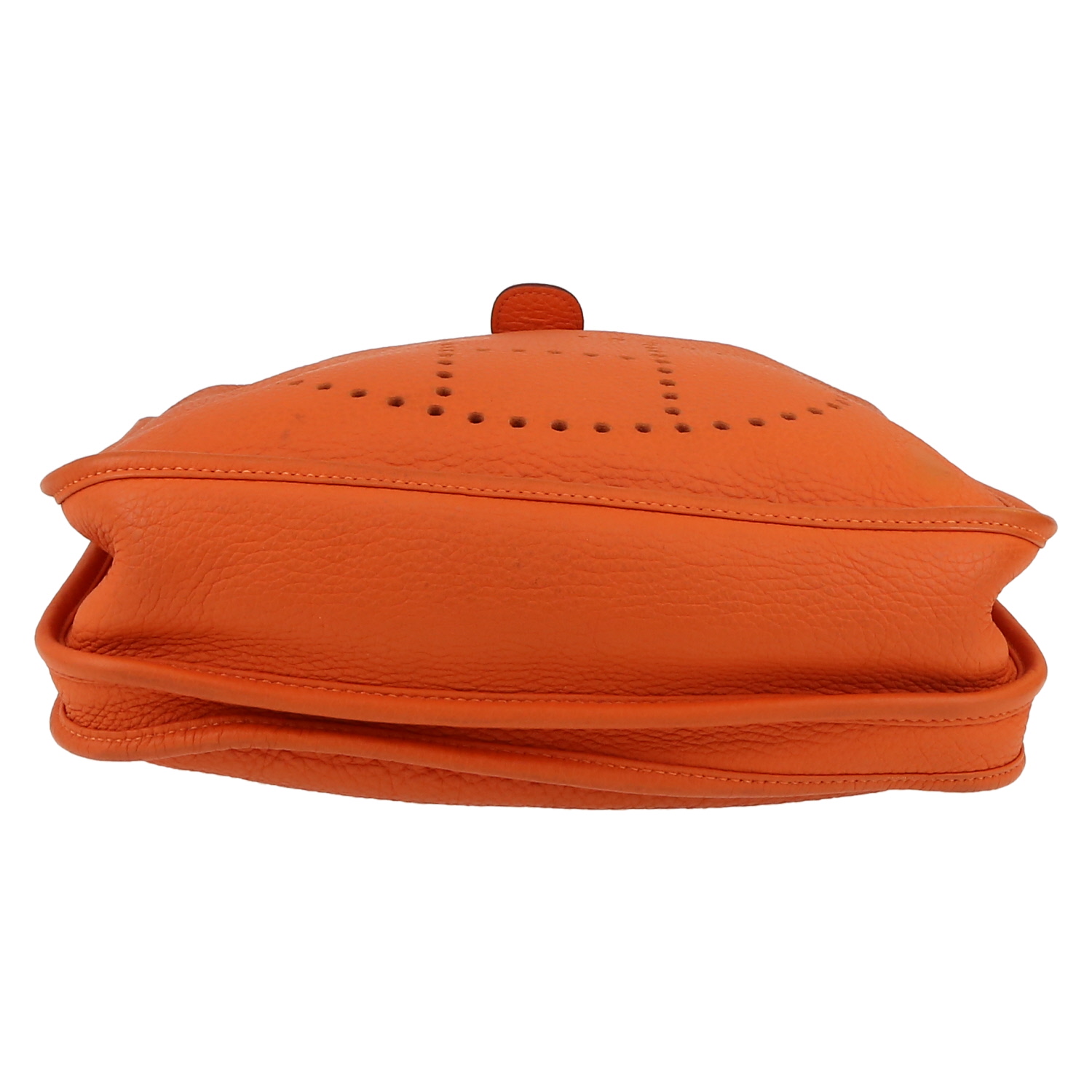 Hermès  Evelyne shoulder bag  in orange one tone  togo leather - Detail D1