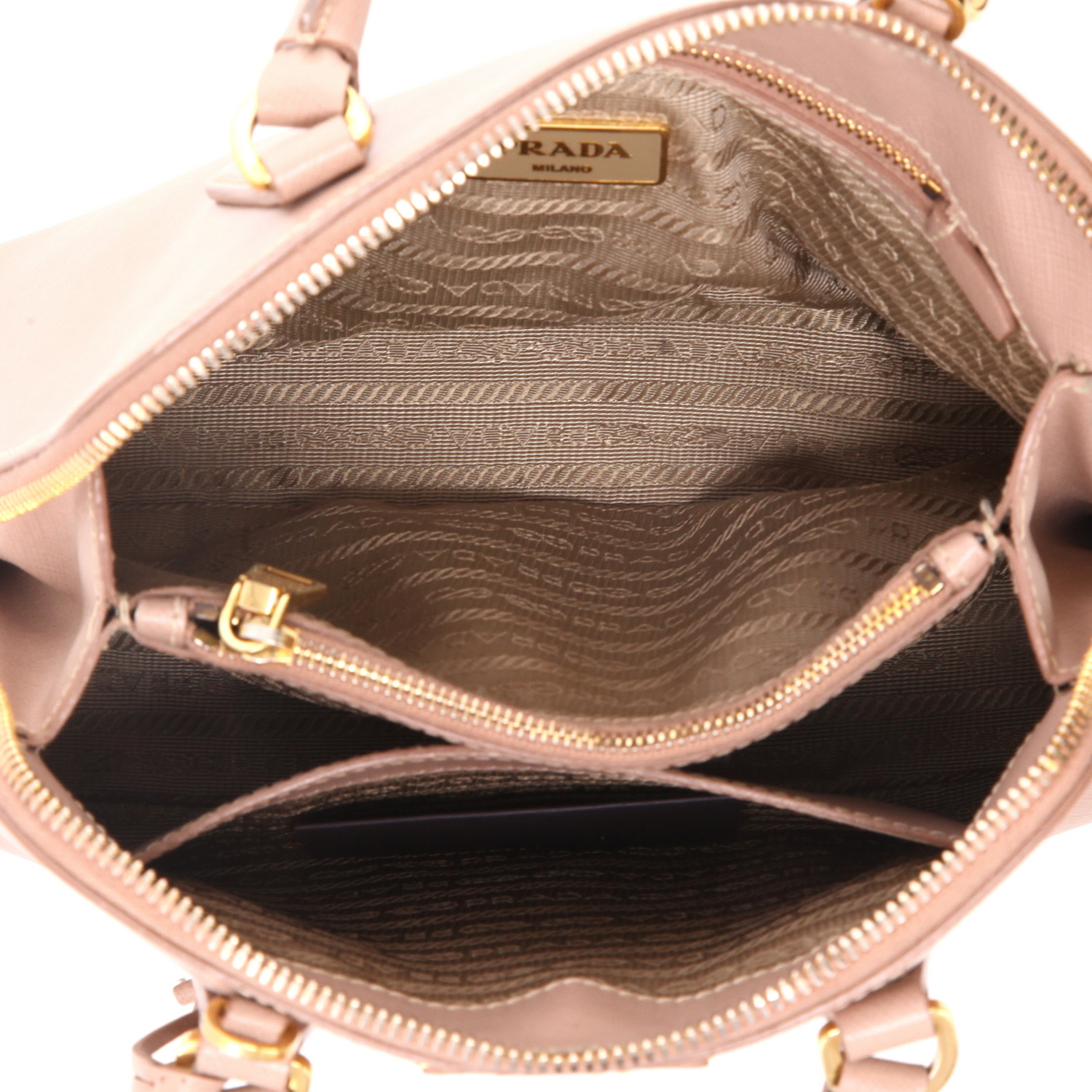 Sac bandoulière Prada  Promenade en cuir saffiano uni-ton rose-poudre - Detail D3