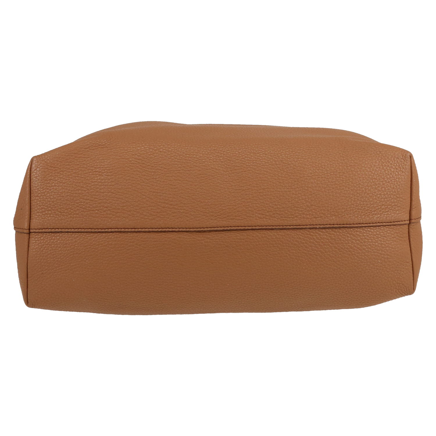 Sac cabas Prada  Daino en cuir grainé marron - Detail D1