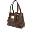 Shopping bag Louis Vuitton  Hampstead in tela a scacchi ebana e pelle marrone - 00pp thumbnail