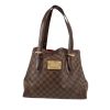 Shopping bag Louis Vuitton  Hampstead in tela a scacchi ebana e pelle marrone - 360 thumbnail