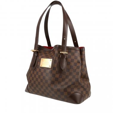 Bolso Cabás Louis Vuitton  Hampstead en lona a cuadros ébano y cuero marrón