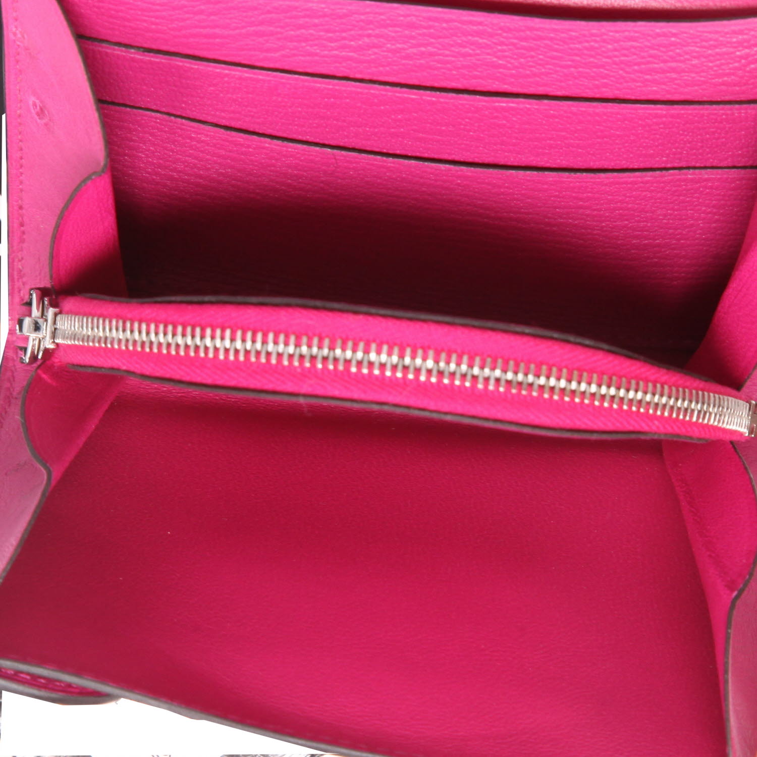Billetera Hermès  1938 en avestruz rosa - Detail D3