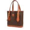 Celine  Vintage bag worn on the shoulder or carried in the hand  in brown leather  and brown "Triomphe" canvas - 00pp thumbnail