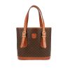 Celine  Vintage bag worn on the shoulder or carried in the hand  in brown leather  and brown "Triomphe" canvas - 360 thumbnail
