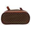 Celine  Vintage bag worn on the shoulder or carried in the hand  in brown leather  and brown "Triomphe" canvas - Detail D1 thumbnail