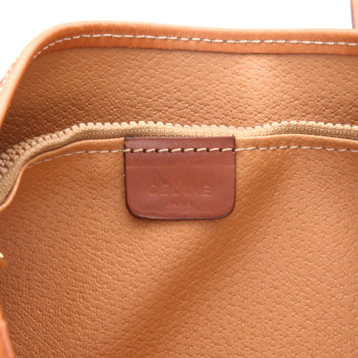 Borsa da spalla o a mano Celine  Vintage in pelle marrone e tela "Triomphe" marrone - Detail D2