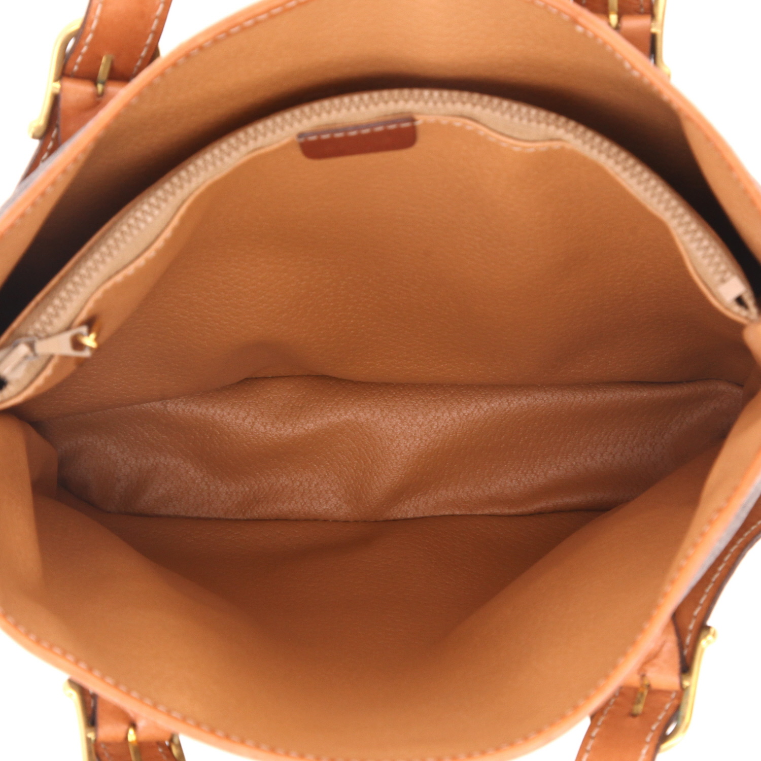 Bolso para llevar al hombro o en la mano Celine  Vintage en cuero marrón y tejido "Triomphe" marrón - Detail D3