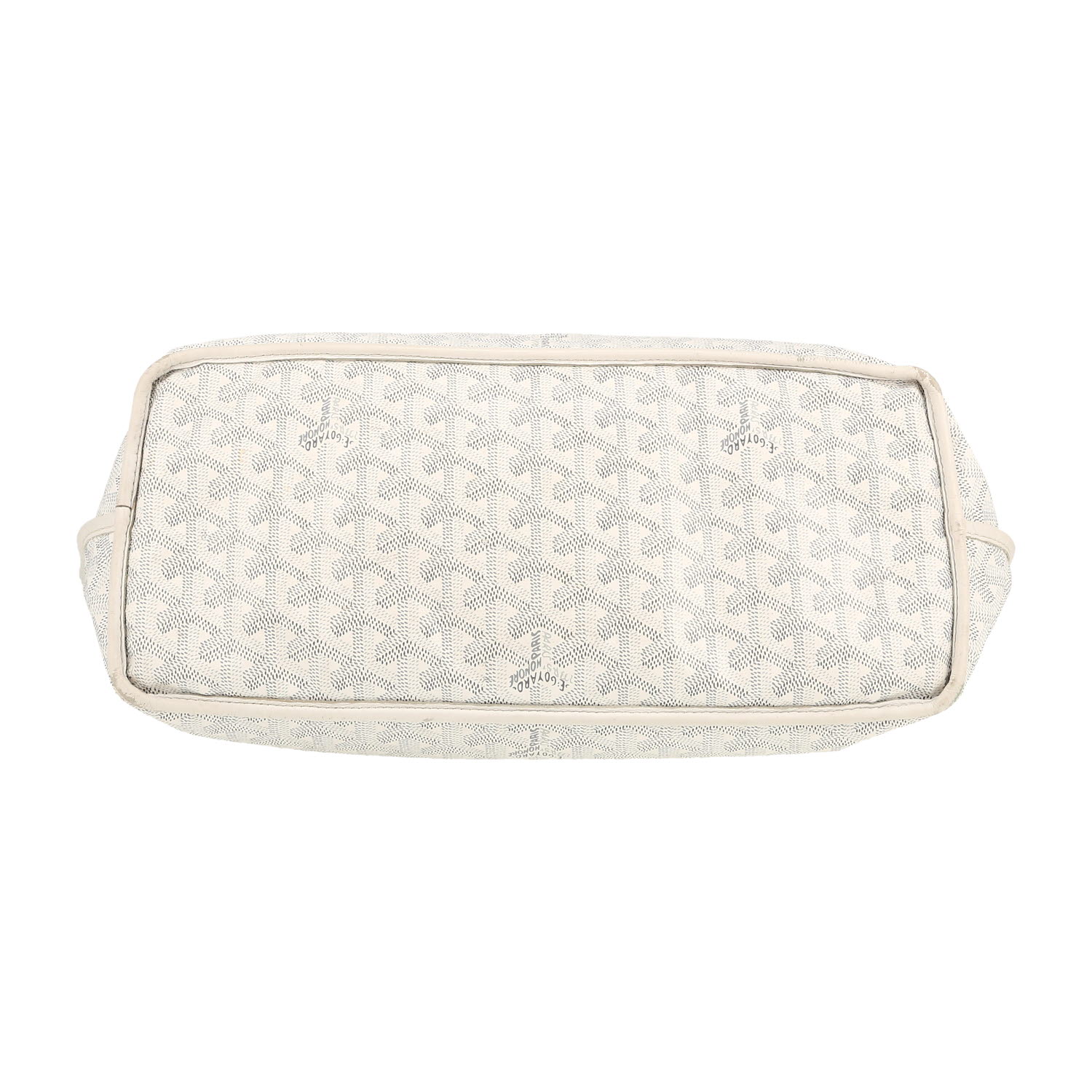 Goyard  Anjou shopping bag  in white Goyard canvas  and white leather - Detail D1