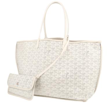 Goyard  Anjou shopping bag  in white Goyard canvas  and white leather