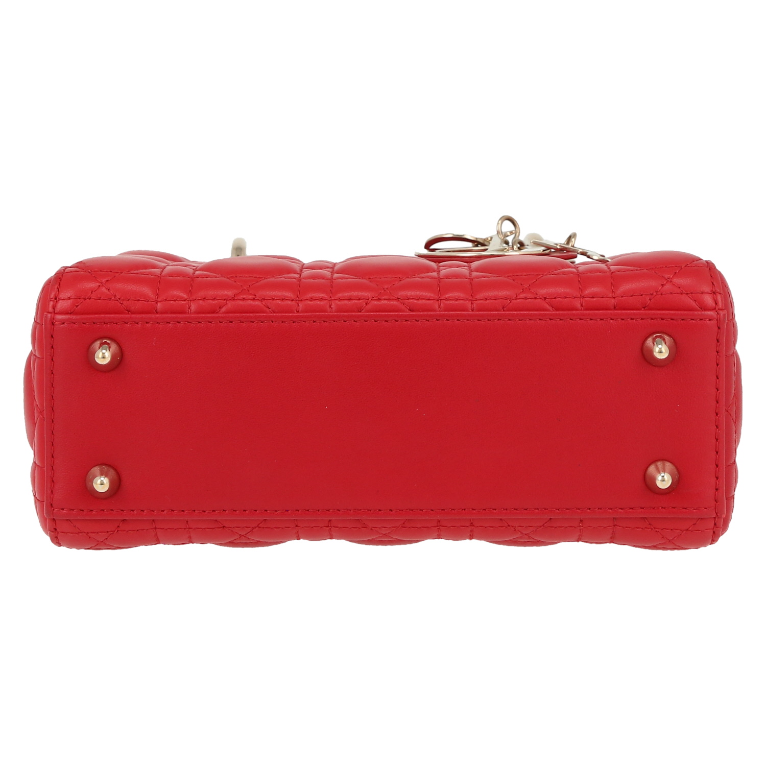 Bolso de mano Dior  My ABCDIOR modelo pequeño  en cuero cannage rojo - Detail D1