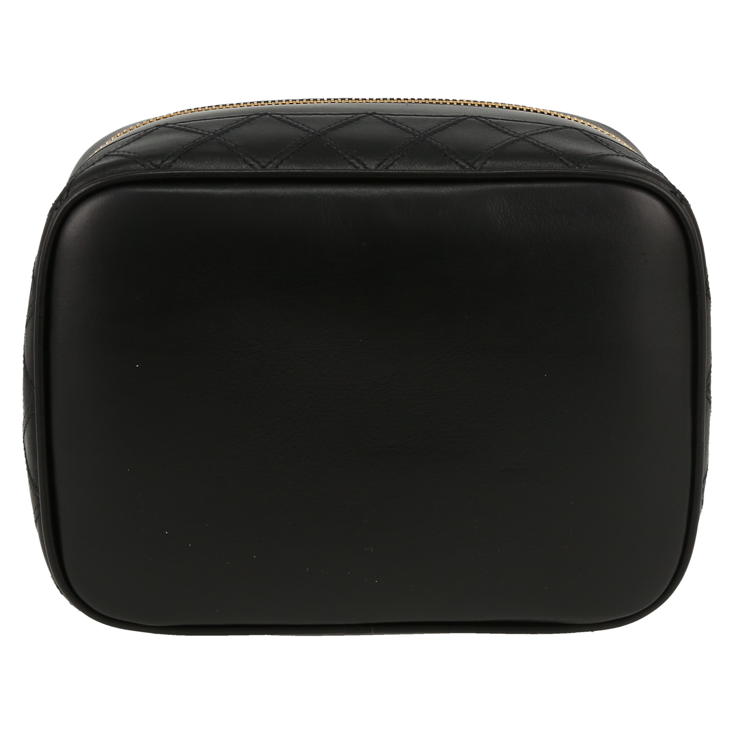 Chanel  Vanity vanity case  in black leather - Detail D1