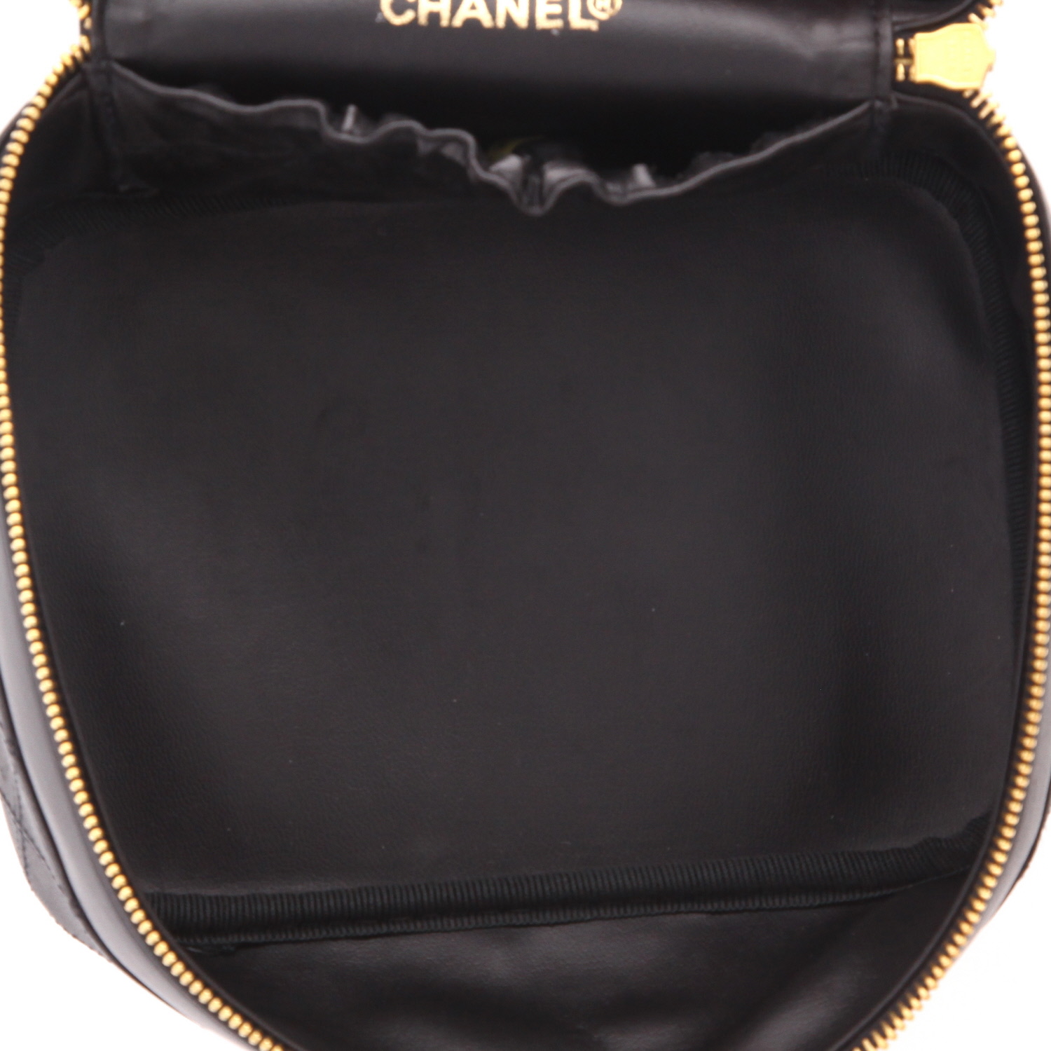 Chanel  Vanity vanity case  in black leather - Detail D3