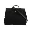 Bolso bandolera Hermès  Herbag en lona negra y cuero negro - 360 thumbnail