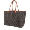 Sac cabas Goyard  Saint-Louis en toile Goyardine noire et cuir marron - 00pp thumbnail