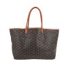 Goyard  Saint-Louis shopping bag  in black Goyard canvas  and brown leather - 360 thumbnail