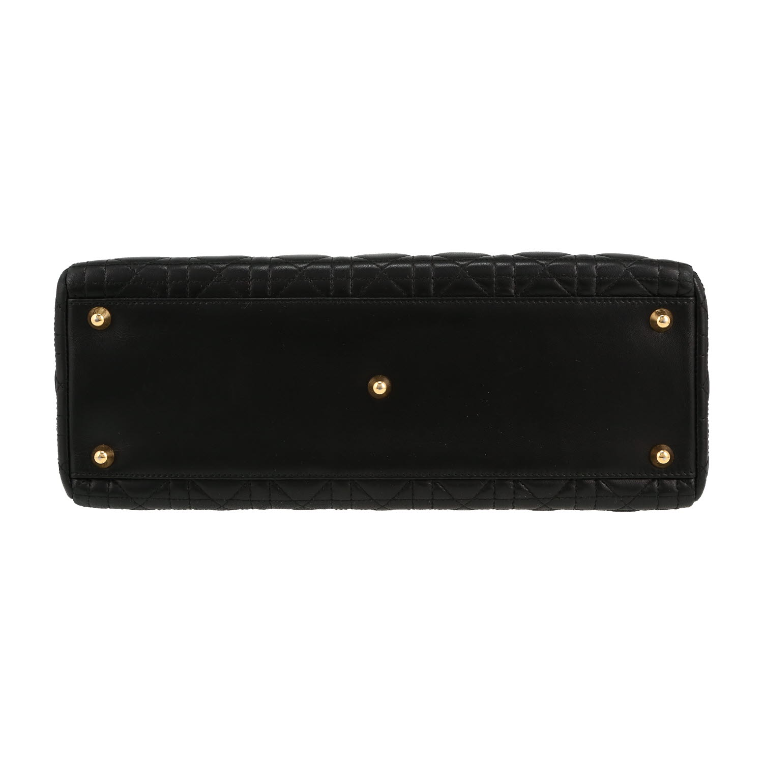 Dior  Lady Dior handbag  in black leather cannage - Detail D1