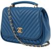 Chanel   shoulder bag  in blue chevron quilted leather - 00pp thumbnail