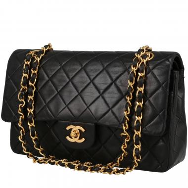 Bolso de mano Chanel  Timeless en cuero acolchado negro