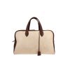 Hermès  Victoria - Travel Bag travel bag  in burgundy togo leather  and beige canvas - 360 thumbnail