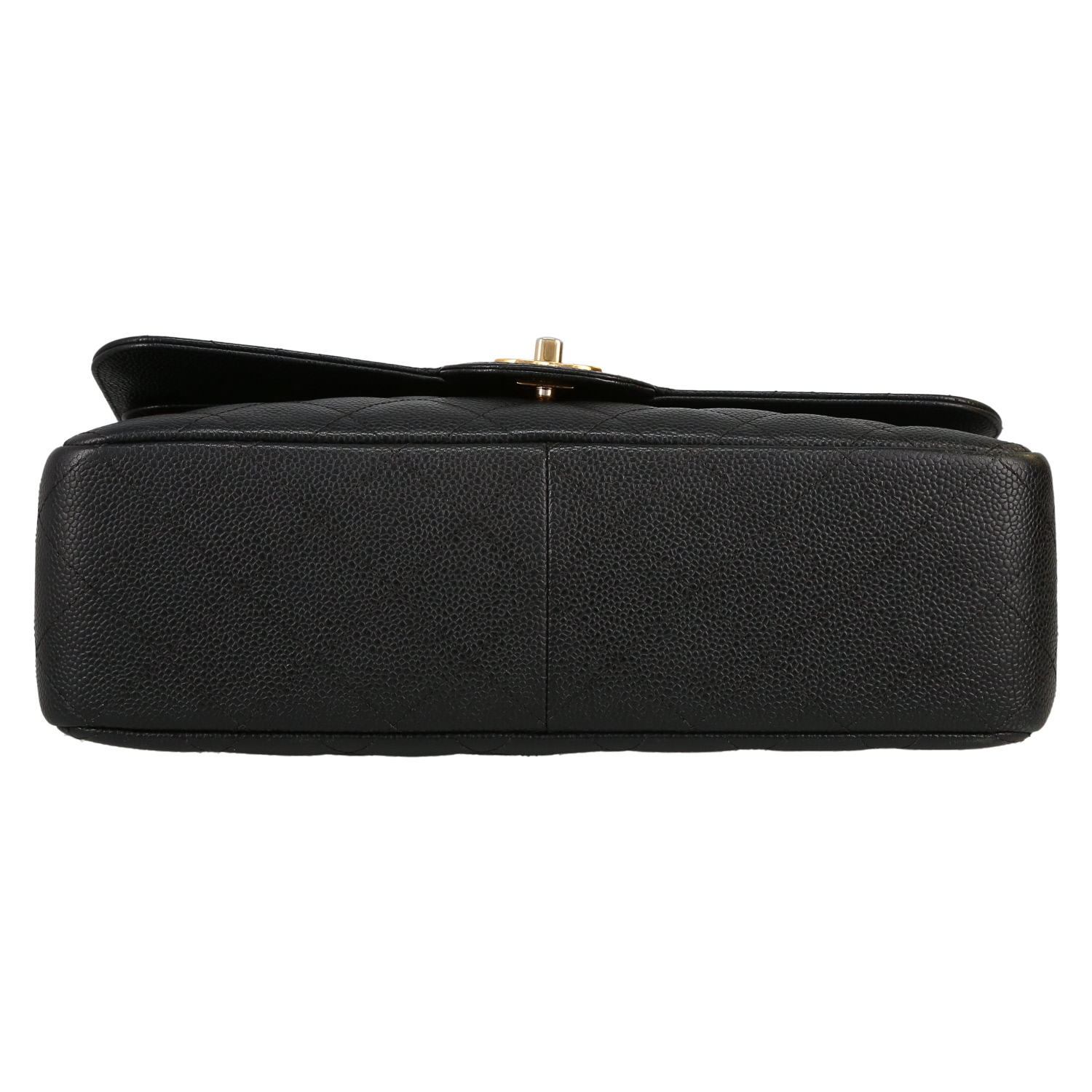 Bolso Chanel Timeless Jumbo de piel granulada acolchada en color negro - Detail D1