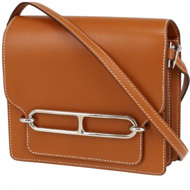 Bolso bandolera Hermès  Roulis en cuero swift color oro