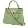 Hermès  Kelly 28 cm handbag  in Vert Criquet Evergrain leather - 00pp thumbnail