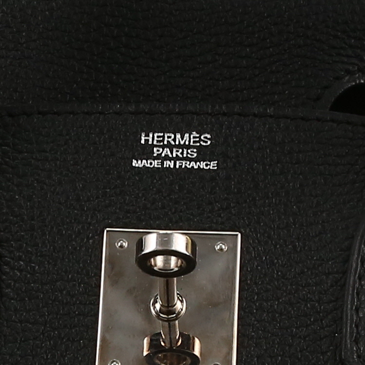 Sac à main Hermès  Birkin 30 cm en cuir togo noir - Detail D2