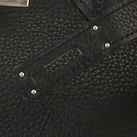 Bolso de mano Hermès  Birkin 30 cm en cuero togo negro - Detail D4