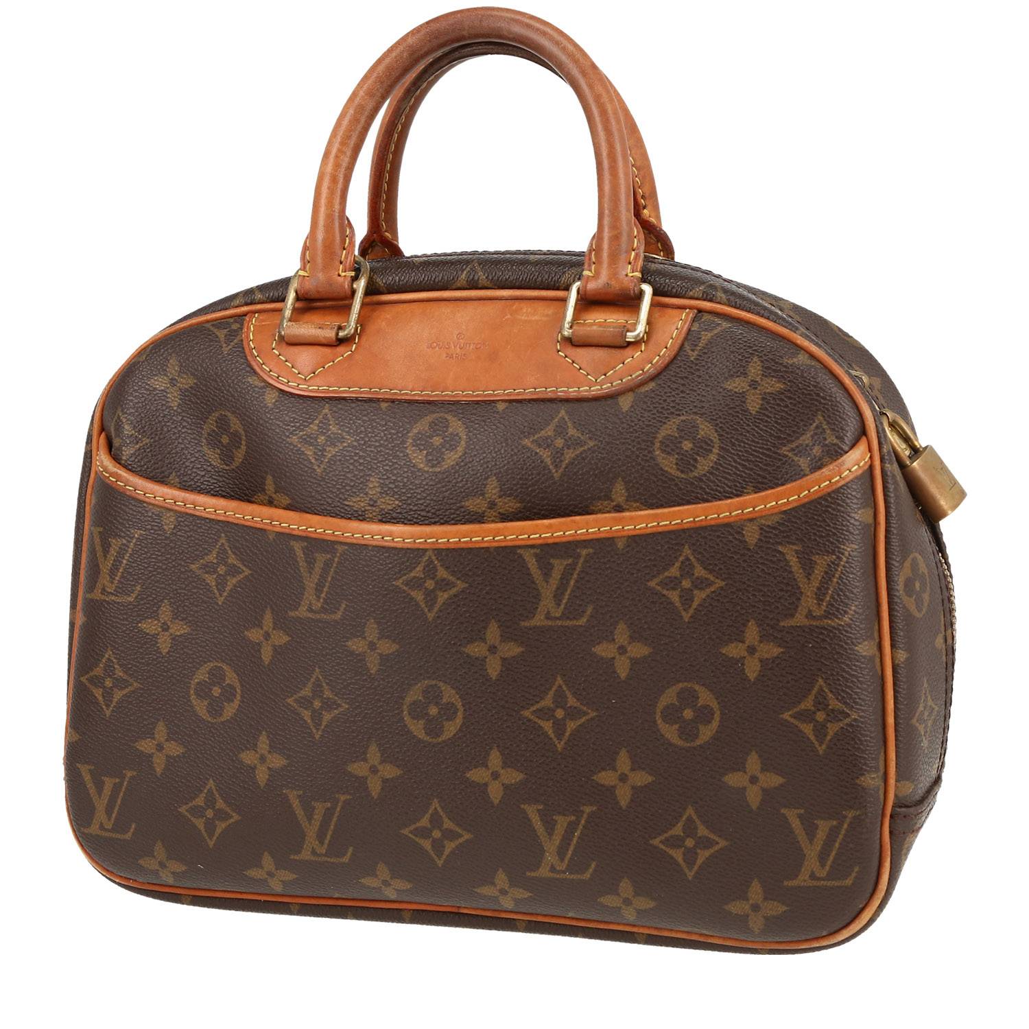 Bolso de mano Louis Vuitton Palermo en lona Monogram marrón y cuero natural