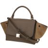 Celine  Trapeze handbag  in taupe leather  and beige suede - 00pp thumbnail