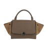 Celine  Trapeze handbag  in taupe leather  and beige suede - 360 thumbnail