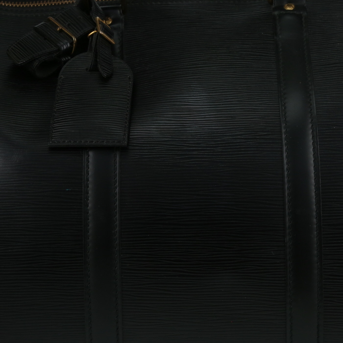 Sac de voyage Louis Vuitton  Keepall 50 en cuir épi noir - Detail D1
