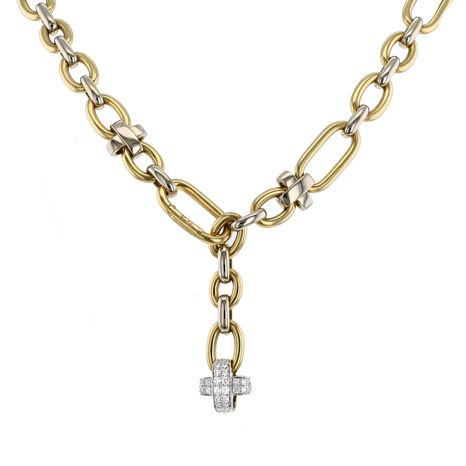 Pomellato  necklace in yellow gold, white gold and diamonds - Detail D2