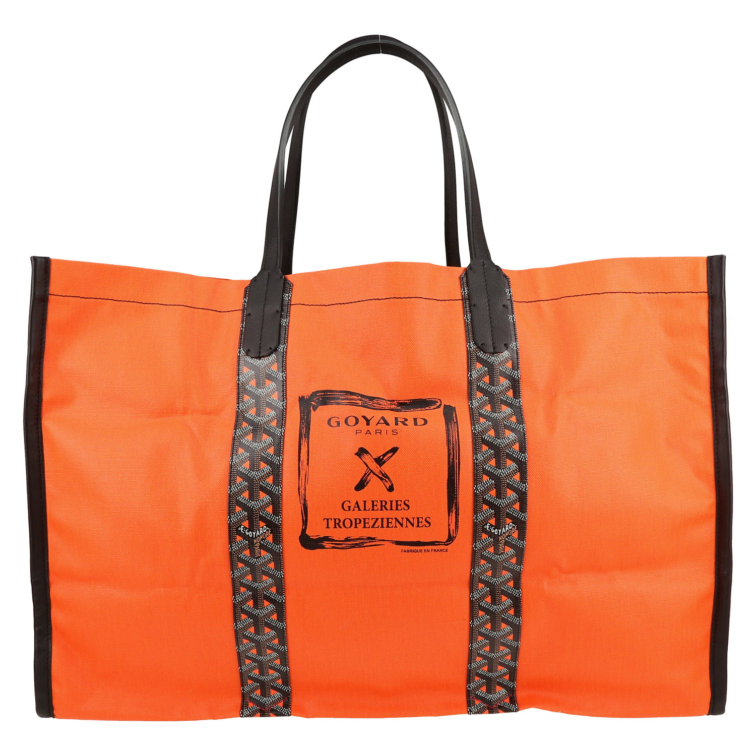 Goyard Roseline shopping bag reversible  in orange canvas and Goyard canvas - Detail D1