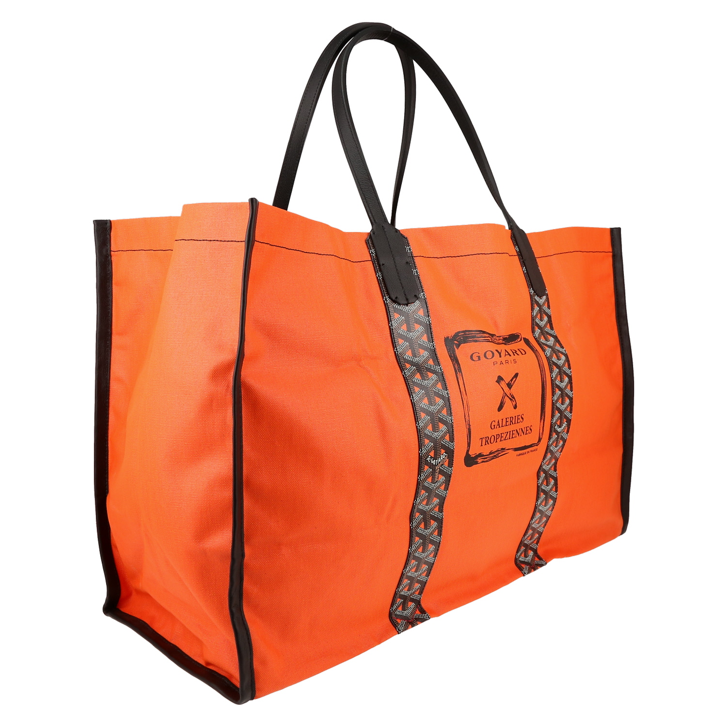 Goyard Roseline shopping bag reversible  in orange canvas and Goyard canvas - Detail D3