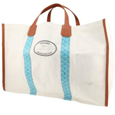 Goyard  Roseline shopping bag  in white canvas  and  Goyard canvas