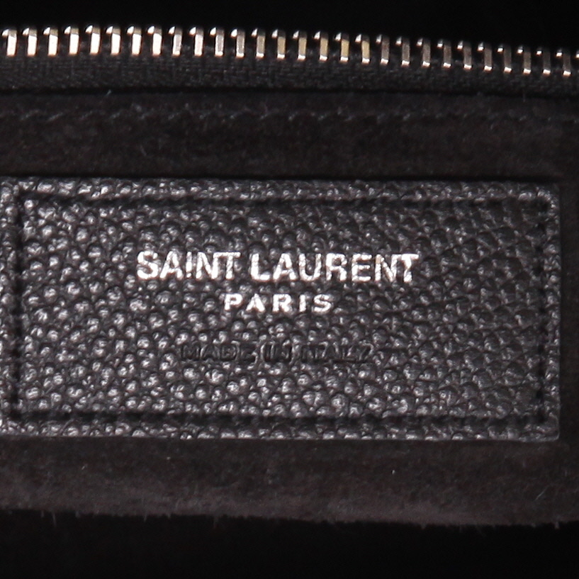 Borsa a tracolla Saint Laurent  Rive Gauche in pelle martellata nera - Detail D2