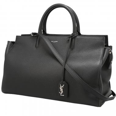 Bolso bandolera Saint Laurent  Rive Gauche en cuero granulado negro