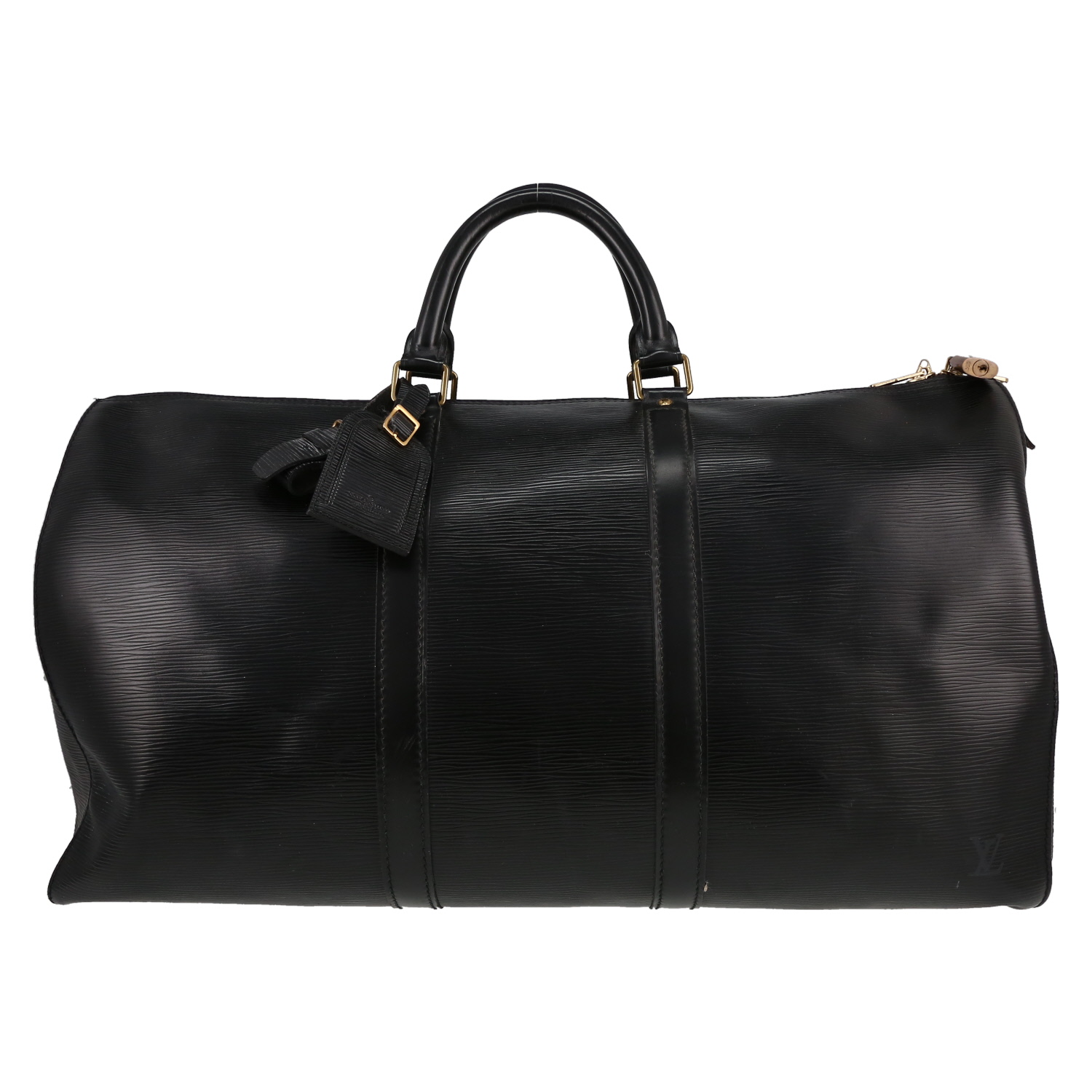 Louis Vuitton  Keepall 55 travel bag  in black epi leather - Detail D1