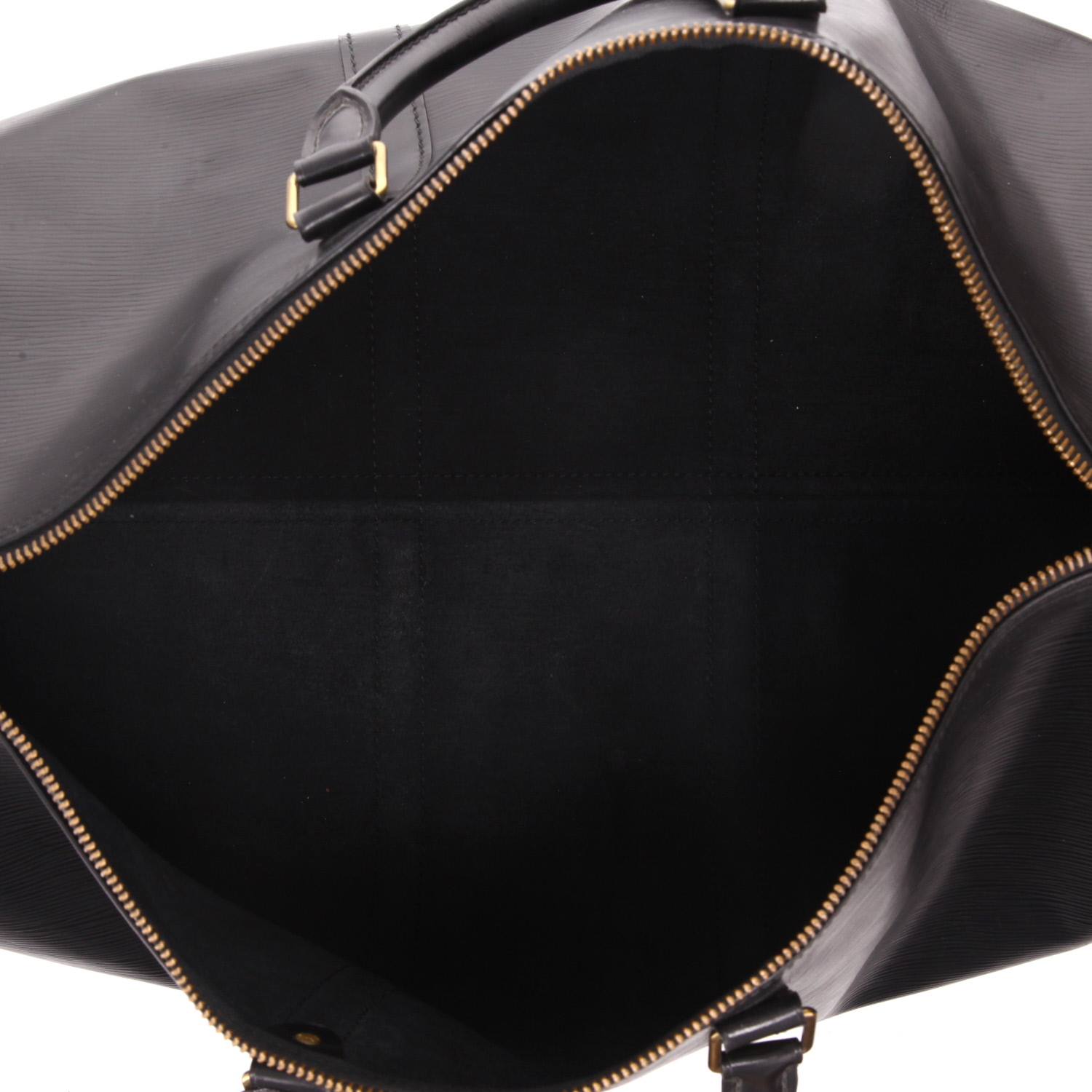 Louis Vuitton  Keepall 55 travel bag  in black epi leather - Detail D7