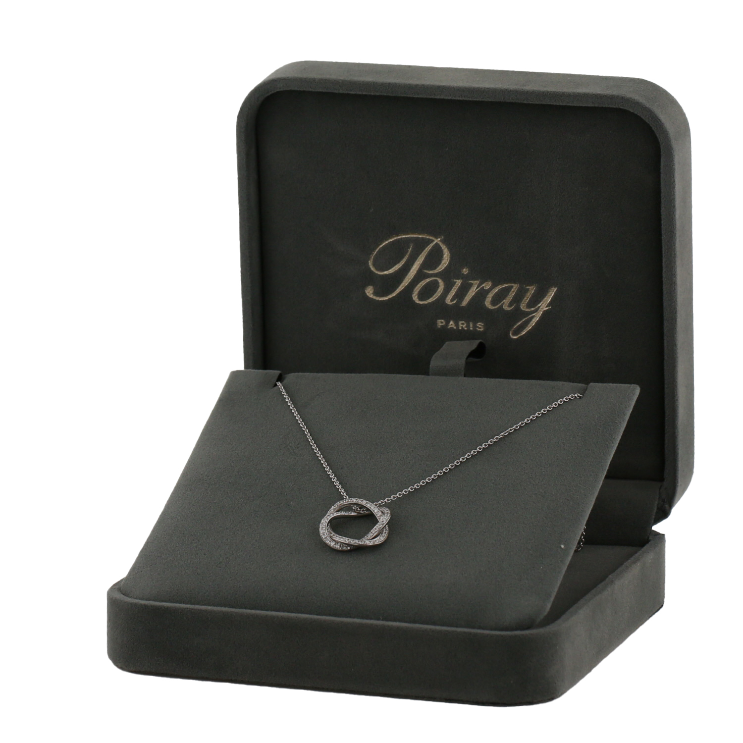 Collana Poiray Tresse in oro bianco e diamanti - Detail D2