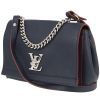 Sac à main Louis Vuitton  Lockme en cuir grainé bleu-marine et rouge - 00pp thumbnail