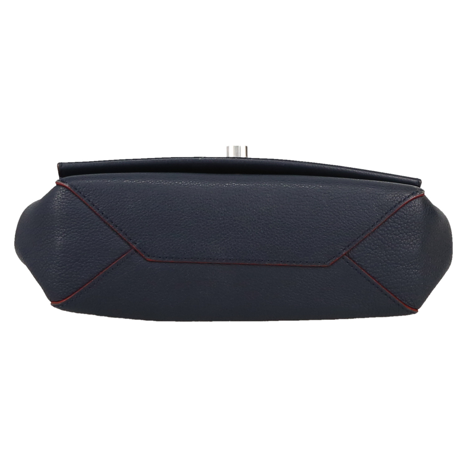 Louis Vuitton  Lockme handbag  in navy blue and red grained leather - Detail D1