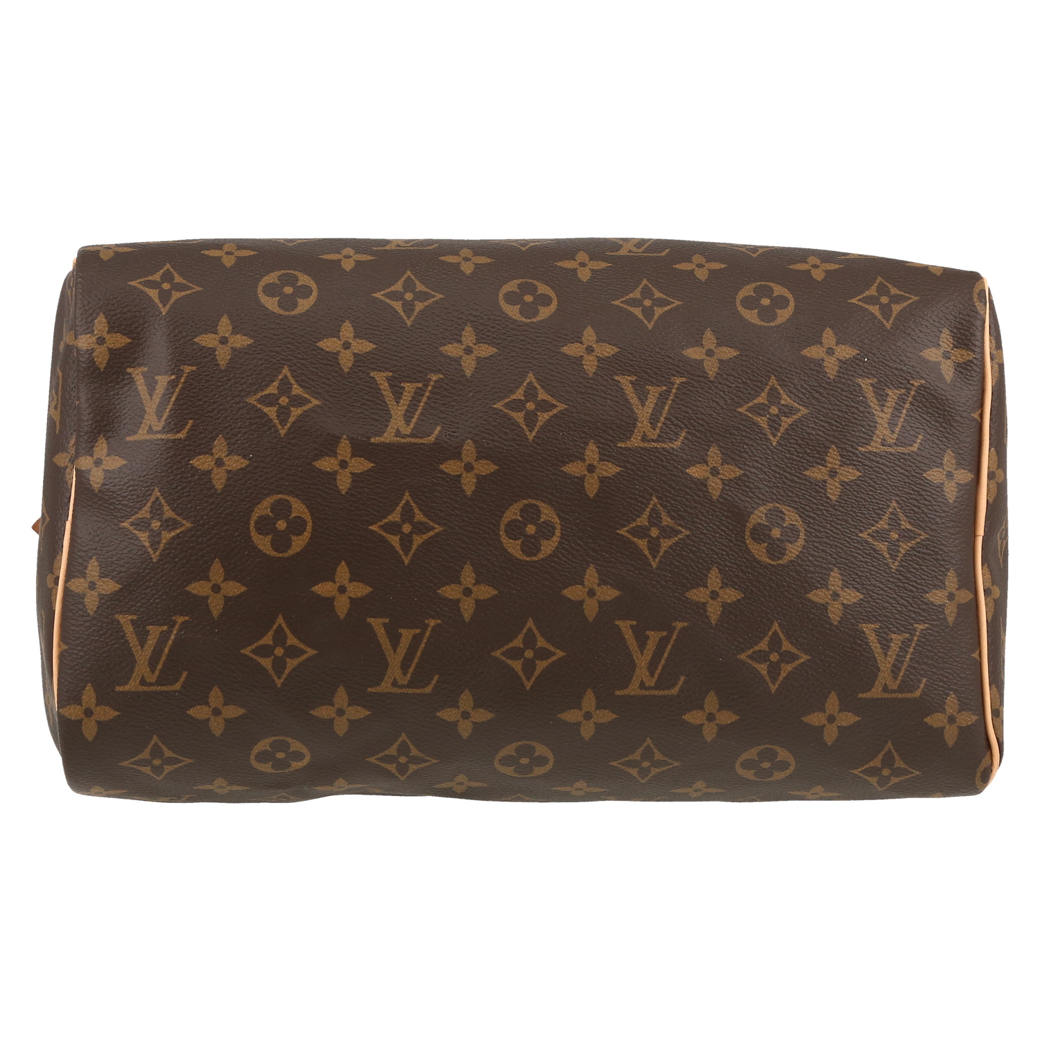 Borsa Louis Vuitton  Speedy 30 in tela monogram marrone e pelle naturale - Detail D1