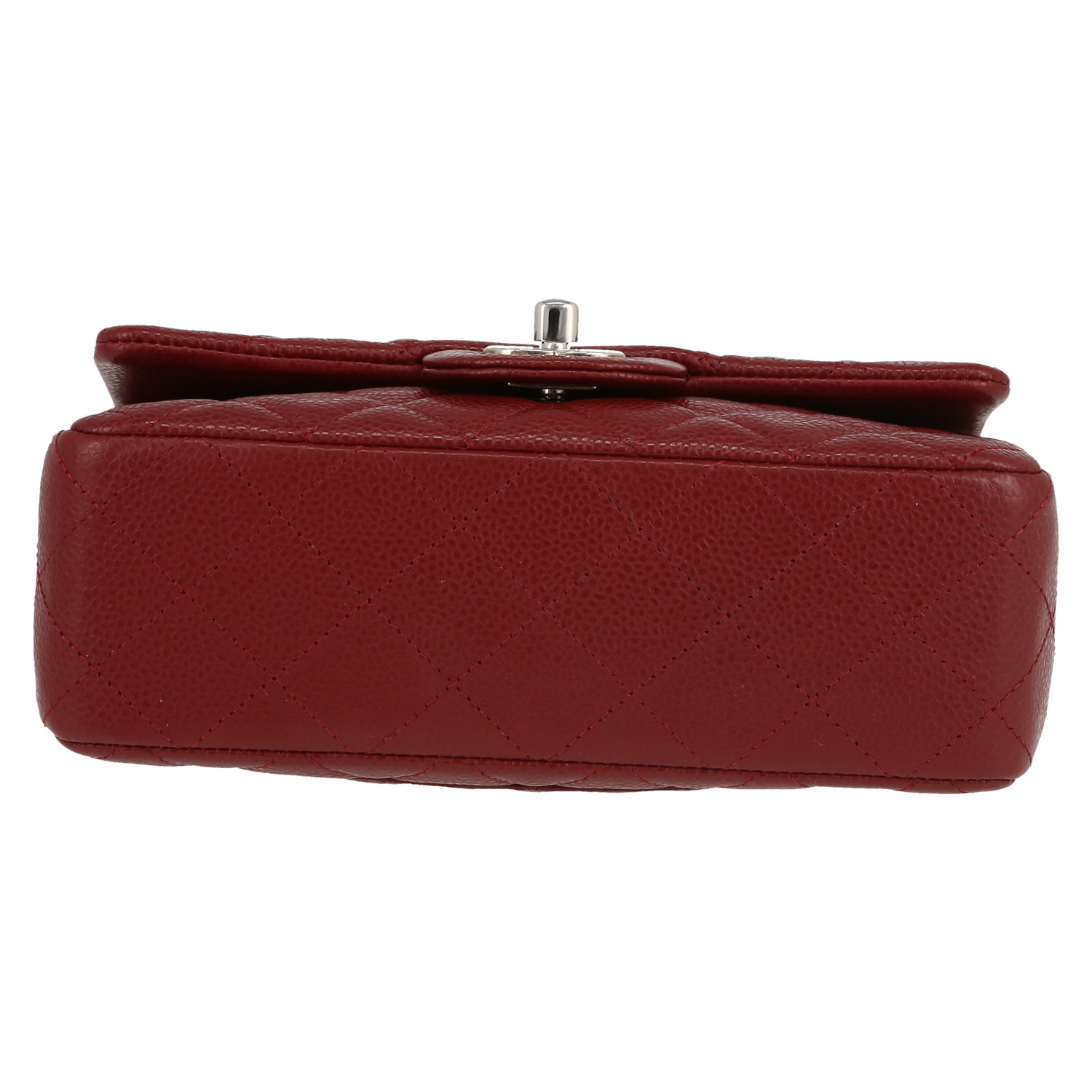 Chanel  Mini Timeless shoulder bag  in red quilted grained leather - Detail D1