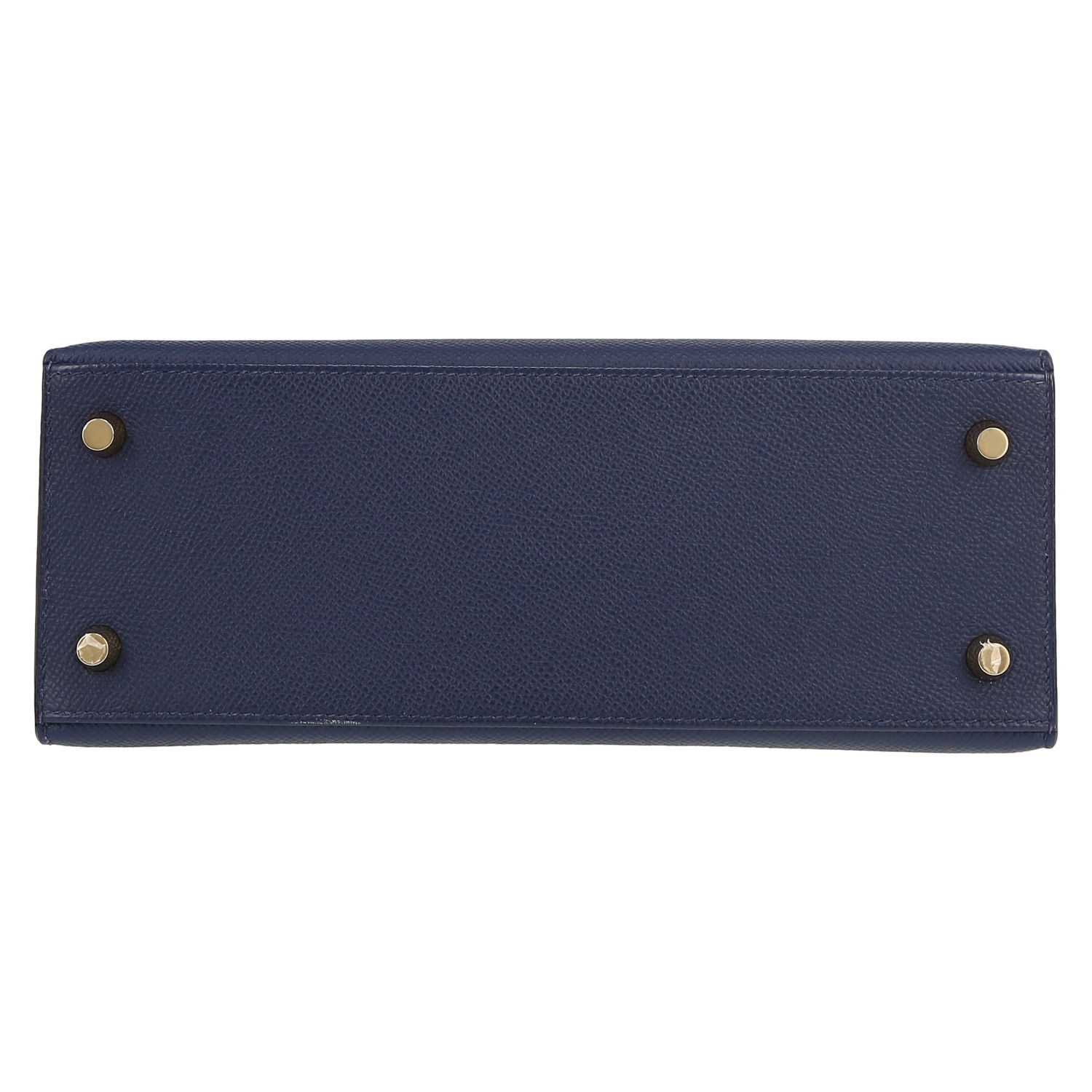 Bolso de mano Hermès  Kelly 25 cm en cuero epsom azul Zafiro - Detail D1