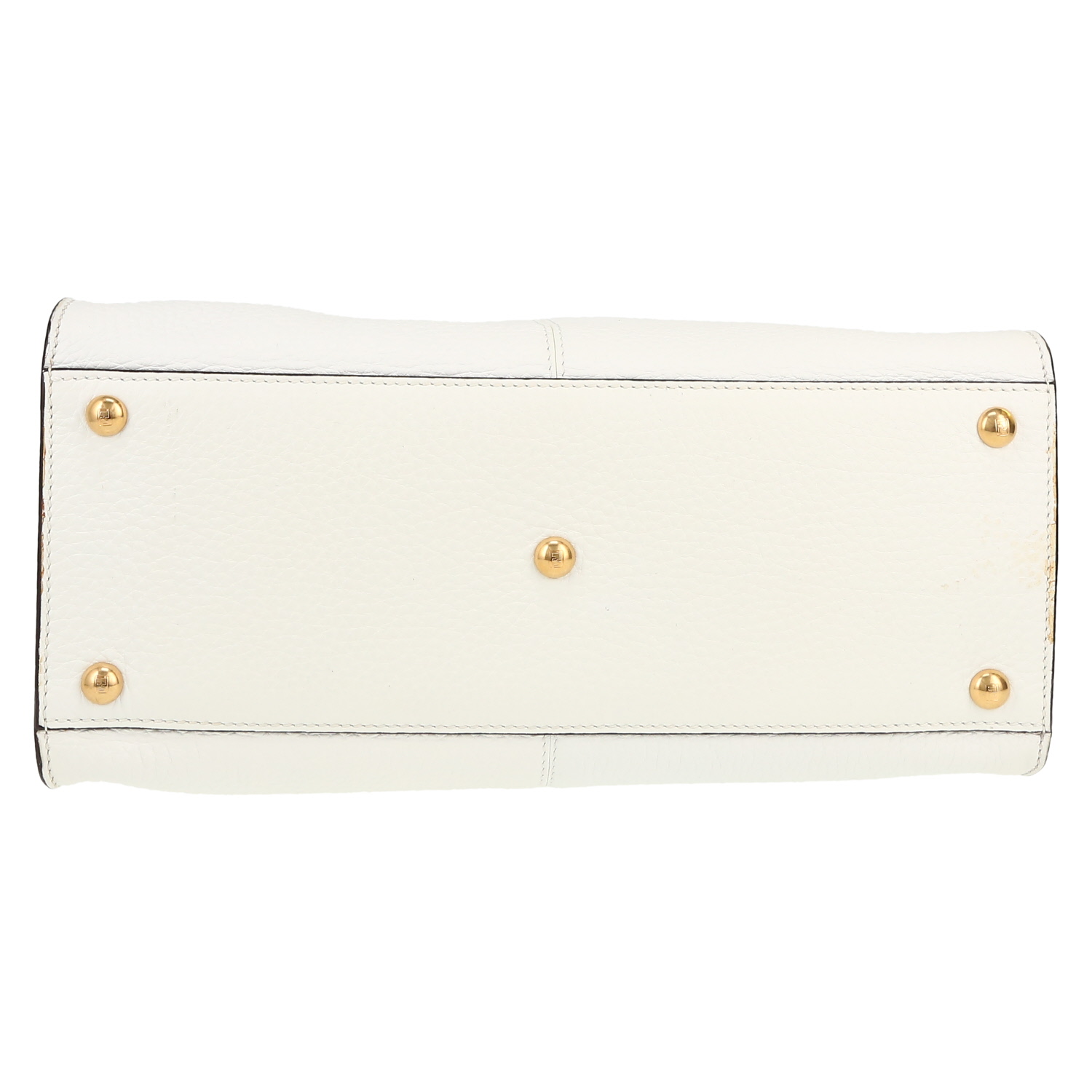 Borsa Fendi  Peekaboo in pelle martellata bianca - Detail D1